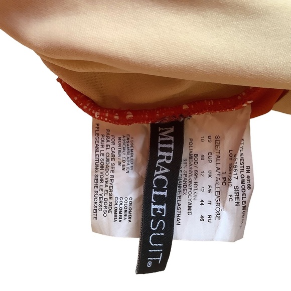 Miraclesuit Razzle Dazzle Siren Red-Orange One-Piece Swimsuit – Size 10 Tall - Picture 8 of 10